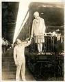 Image of Helene Madison and Ray Daughters at train, circa 1929
