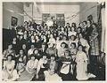 Image of Employees in costume posing at Pacific Telephone & Telegraph party, Seattle, 1920