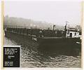 Image of Open lighter YC-842 in water near the Olson & Winge Marine Works yard, Seattle, October 21, 1943