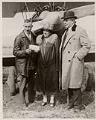 Image of Grover Tyler, Mayor Bertha Landes, and James Spangler near plane, Seattle, September 15, 1926