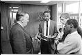 Image of Central Area youth with Ed Devine at Mayor's office, August 20, 1965