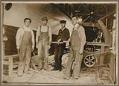 Image of N.J. Blanchard and others at Johnson Bros. & Blanchard boatyard, Georgetown, circa 1912