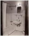 Image of Private bath in the Frye Hotel, Seattle, circa 1940<br />Stamped on back: Hotel Frye, Seattle, Wash.<br />circa 1940