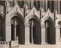 Image of Three cast stone statues above entrance to Suzzallo Library, Seattle, circa 1927