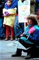 Image of Young girl at NOW rally at King Street Station, Seattle, April 5, 1992