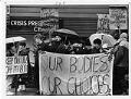 Image of Pro-choice supporters outside the Crisis Pregency Center, Seattle, January 22, 1988