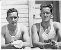 Image of UW crew team members Gordon Adam and Norm Turay, Seattle, circa 1936