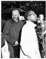 Image of Reginald Alleyne and John Adams at CORE housing rally, Seattle, October 20, 1963