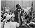 Image of Reginald Alleyne speaking to crowd at Westlake Mall, Seattle, June 15, 1963