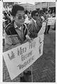 Image of Demonstrators protesting cutting of federal funds to refugees, Seattle, September 26, 1991