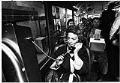 Image of Nancy Lightfoot making the first phone call from a bus, Seattle, September 11, 1985
