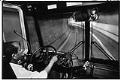 Image of Sherman Alston driving bus through Metro bus tunnel, Seattle, May 4, 1990