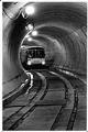 Image of Bus entering Metro tunnel, Seattle, March 16, 1989