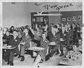 Image of Seattle business leaders in classroom at Sharples Jr. High, Seattle, November 20, 1952