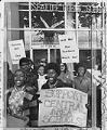 Image of Garfield students picketing at Seattle Public School's Administrative and Service Center, May 28, 1976