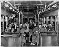 Image of High school students riding transit bus, Seattle, October 26, 1955