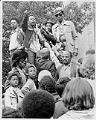 Image of Larry Gossett and Tyree Scott outside Federal Courthouse, Seattle, June 15, 1972