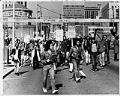Image of UCWA demonstrators marching down 5th Ave., Seattle, March 11, 1975