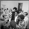 Image of Franklin High School sit-in defendants speaking with the press at King County jail, April 1968