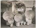 Image of Employee with ship ventilators at Puget Sound Sheet Metal Works, Seattle, circa 1918