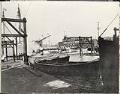 Image of World War I life boats near dock in Elliott Bay, Seattle, circa 1918