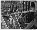 Image of Workers readying concrete pour for Space Needle foundation, May 23, 1961