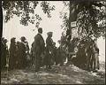 Image of Morgan J. Carkeek  posting park rules, Carkeek Park, Seattle, circa 1918