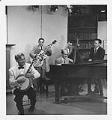 Image of Art Barduhn Trio accompanying banjoist Eddie Peabody in KING-TV studio, circa 1950