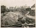 Image of Excavation in progress for new Bon Marché building at Fourth Avenue and Pine Street, Seattle, circa 1927