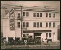 Image of Exterior of the Bon Marché livery stables, Seattle, circa 1900