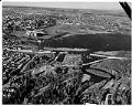 Image of Aerial view of Evergreen Point Floating Bridge construction, Seattle, January 18, 1962