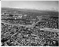Image of Aerial view of freeway construction, Seattle, January 18, 1962