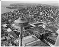 Image of Aerial view of the construction of the Century 21 Exposition fairgrounds and Magnolia, Seattle, January 9, 1962