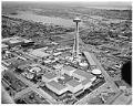 Image of Aerial view of Century 21 Exposition site on opening day, Seattle, April 21, 1962