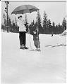 Image of Ski school student and instructor at Snoqualmie Summit, circa 1961