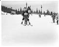 Image of Ski school student and instructor at Snoqualmie Summit, circa 1961