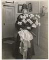 Image of Carrie Rodgers with bouquet on SS David Rodgers launch day, Seattle, February 9, 1918