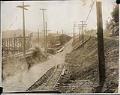 Image of Alki Avenue regrade area showing new grade and bridge approach, West Seattle, September 24, 1913