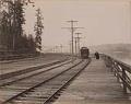 Image of Fremont streetcar and pedestrians along waterfront, Seattle, circa 1900