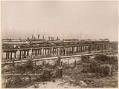Image of Edgecomb and Moore log train at Ballard trestle, circa 1890