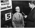 Image of Frank Law interviewed by Bill Neilson at the Currin-Greene Shoe Manufacturing Company, Seattle, 1959