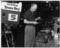 Image of Gordon Matheson at work during KING-TV filming at the Currin-Greene Shoe Manufacturing Company, Seattle, 1959