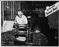 Image of Bob Burki at work during KING-TV filming at the Currin-Greene Shoe Manufacturing Company, Seattle, 1959