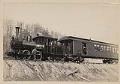 Image of Seattle, Lake Shore & Eastern Railway locomotive and passenger car, Seattle, circa 1890