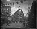 Image of Crowds gathered in Pioneer Square celebration, Seattle, circa 1910