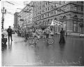Image of Franklin High School band marching for school bond issue, Seattle, March 12, 1946