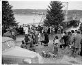 Image of U. S. soldiers and Japanese Americans preparing for forced removal, Bainbridge Island, March 30, 1942
