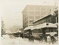 Image of Trolleys on Pike Street after snow, Seattle, January 31, 1916