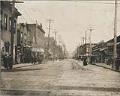 Image of Pike Street, looking east from west of Second Avenue, Seattle, circa 1898