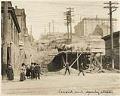 Image of Second Ave. and Spring St. during regrade, circa 1909